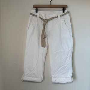 The North Face Pants Women's Size 8 Regular White Belted Capri Textured